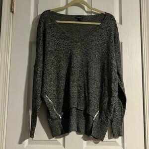 Express Black V Neck Oversized Sweater